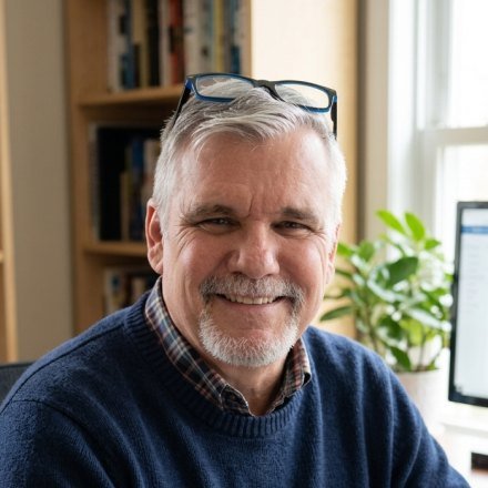 Alex J Bourgeau, the author, at his desk